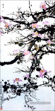  ancien - XU Beihong branches florales ancienne Chine à l’encre